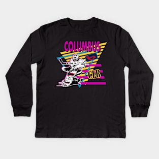 Columbus Neon Hockey Kids Long Sleeve T-Shirt